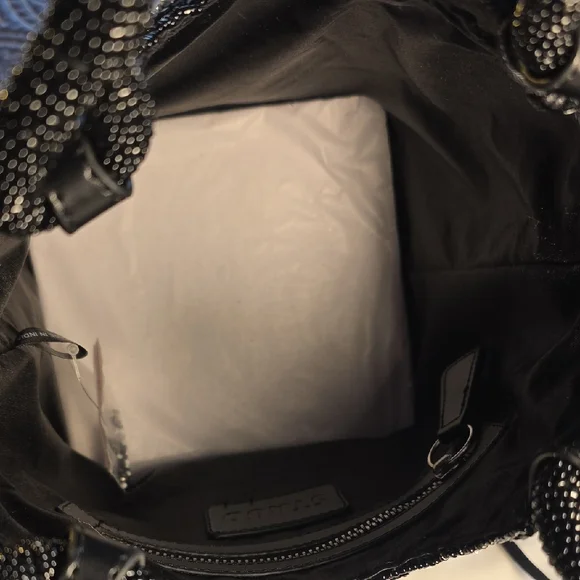 STAUD Black and Silver Beaded Mini Bag - Picture 2 of 5